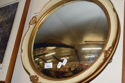 Lot 452 - MODERN CONVEX WALL MIRROR IN CRACKLE FINISH FRAME