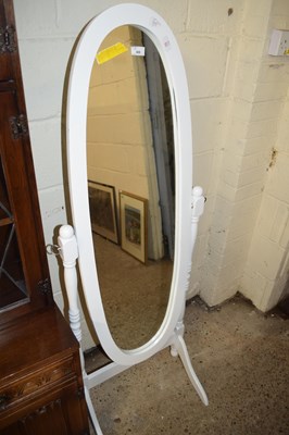 Lot 468 - MODERN CHEVAL MIRROR IN WHITE FINISH FRAME