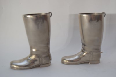 Lot 140 - Pair of silver metal boots marked 'Silver...