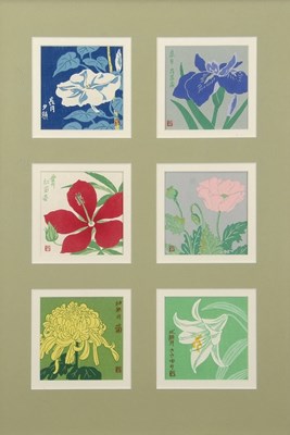 Lot 517 - A Set of Twelve Japanese Floral Prints of...