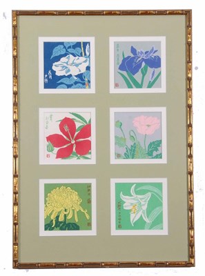 Lot 517 - A Set of Twelve Japanese Floral Prints of...