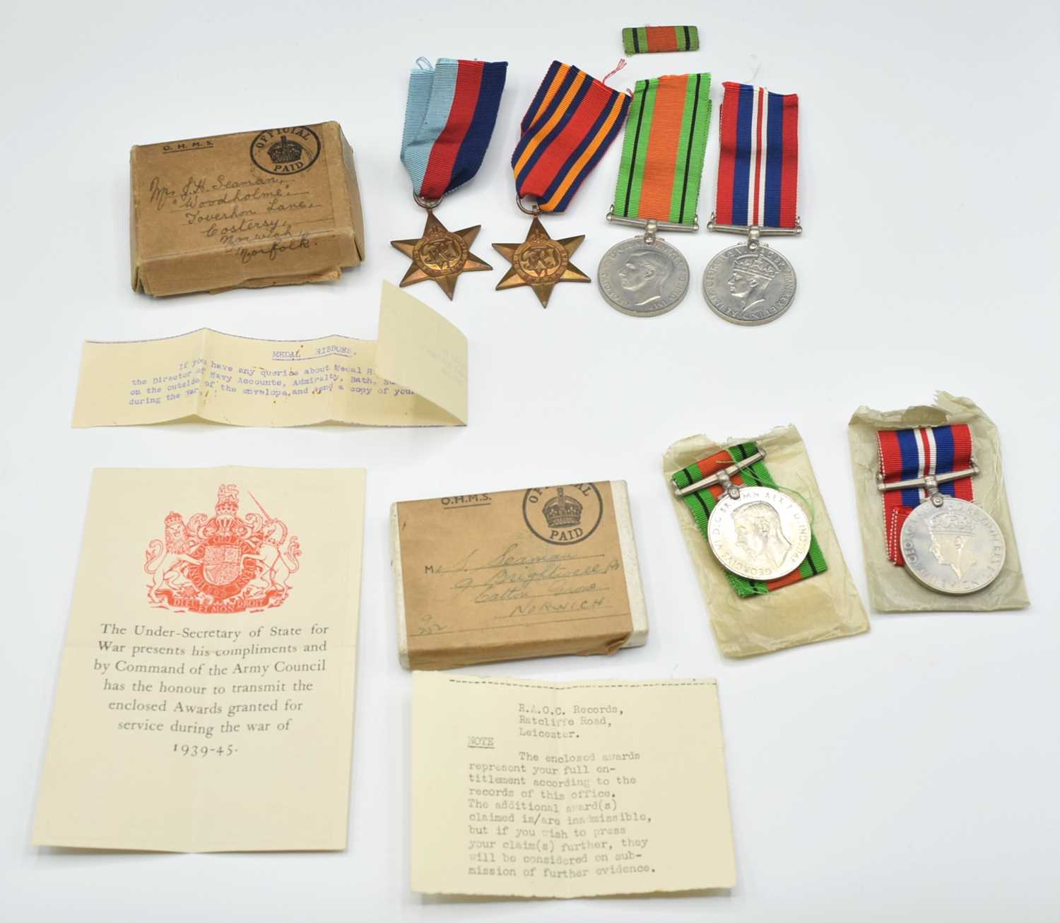Lot 9 - Second World War Family Medal groups to...