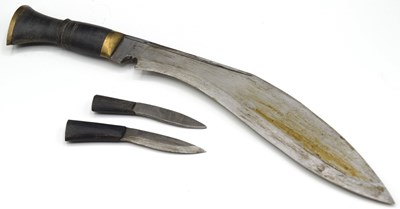 Lot 88 - Modern Military kukri with black leather...