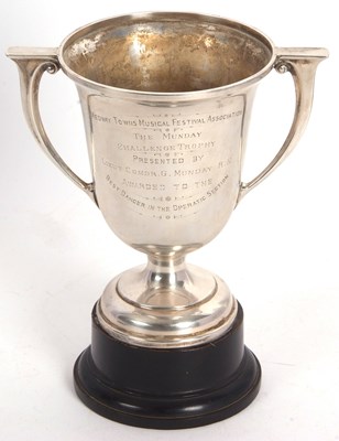Lot 143 - A George V silver twin handle presentaion...