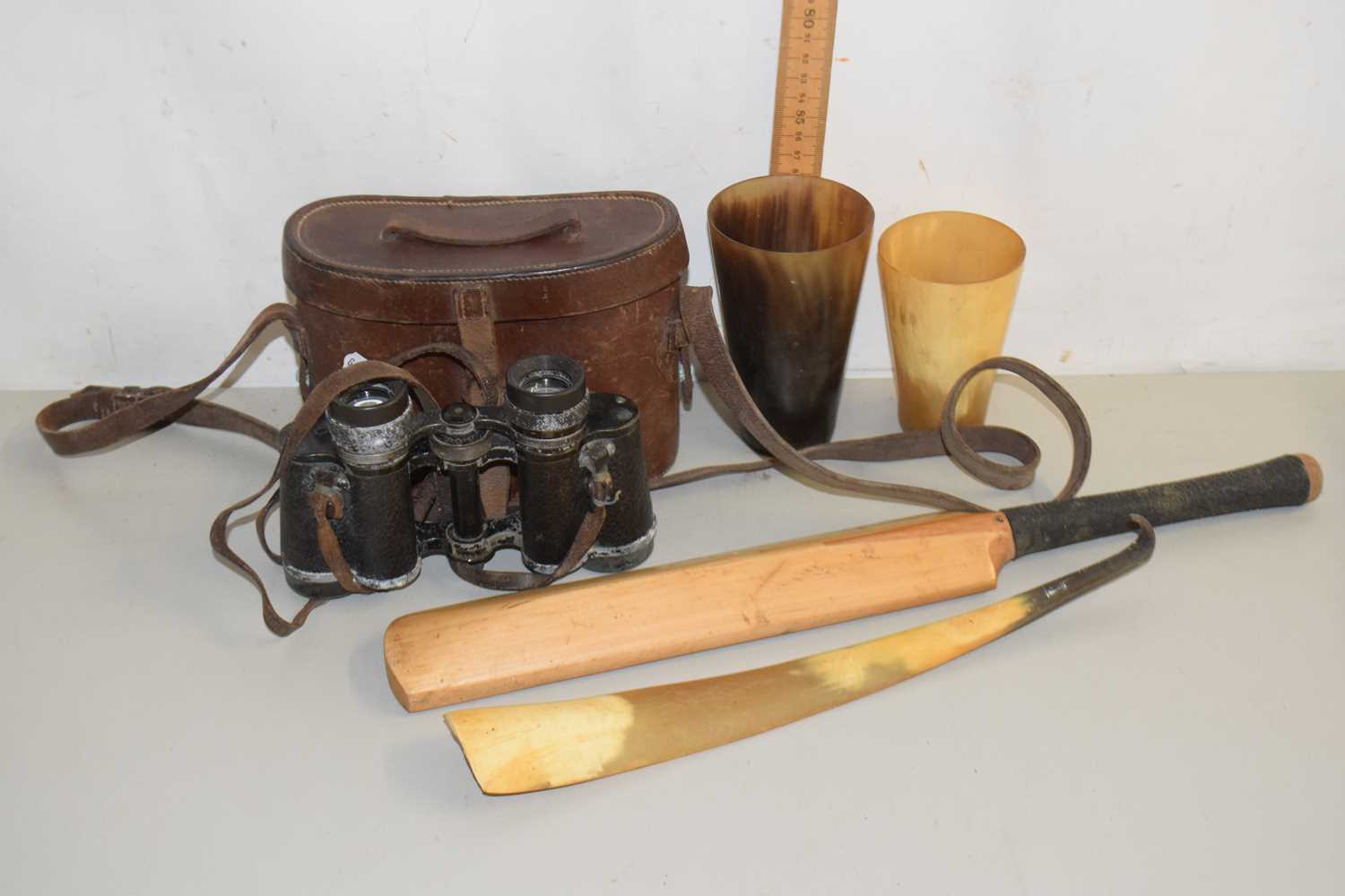 Lot 5 - Mixed Lot: A miniature cricket bat marked...