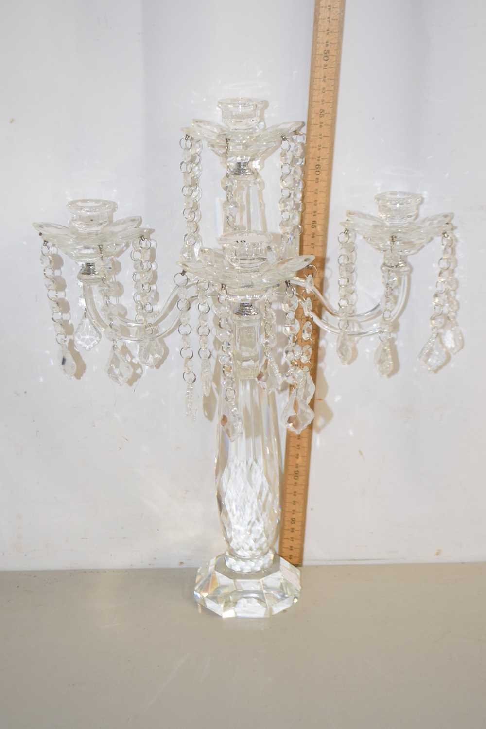 Lot 10 - Modern glass candelabra