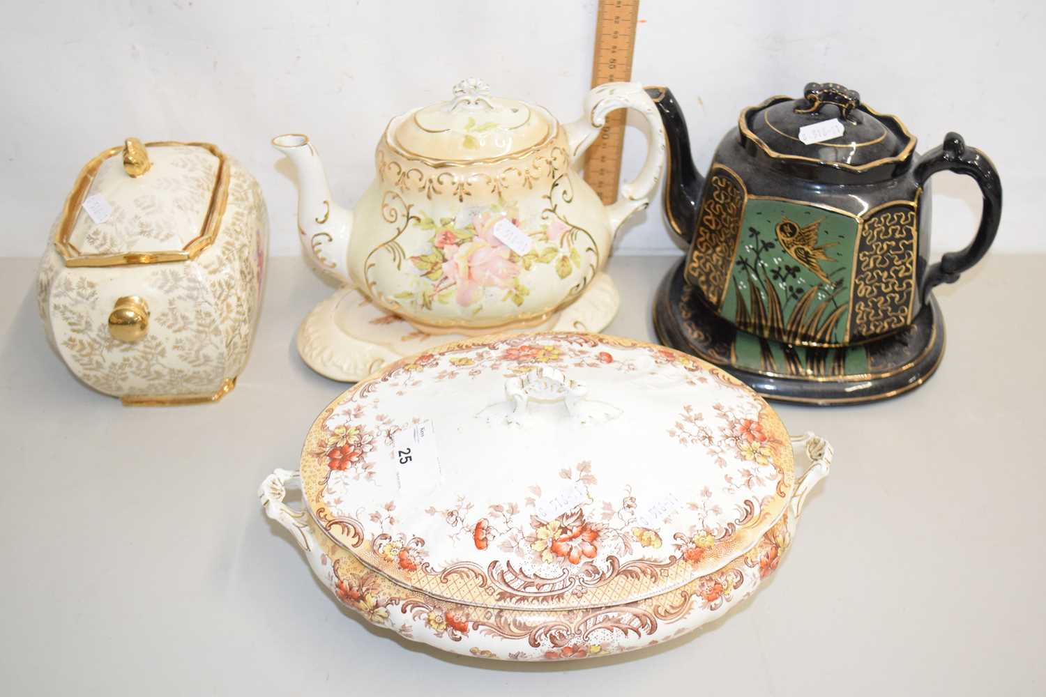 Lot 25 - Mixed Lot: Vegetable dish, teapots and stands etc
