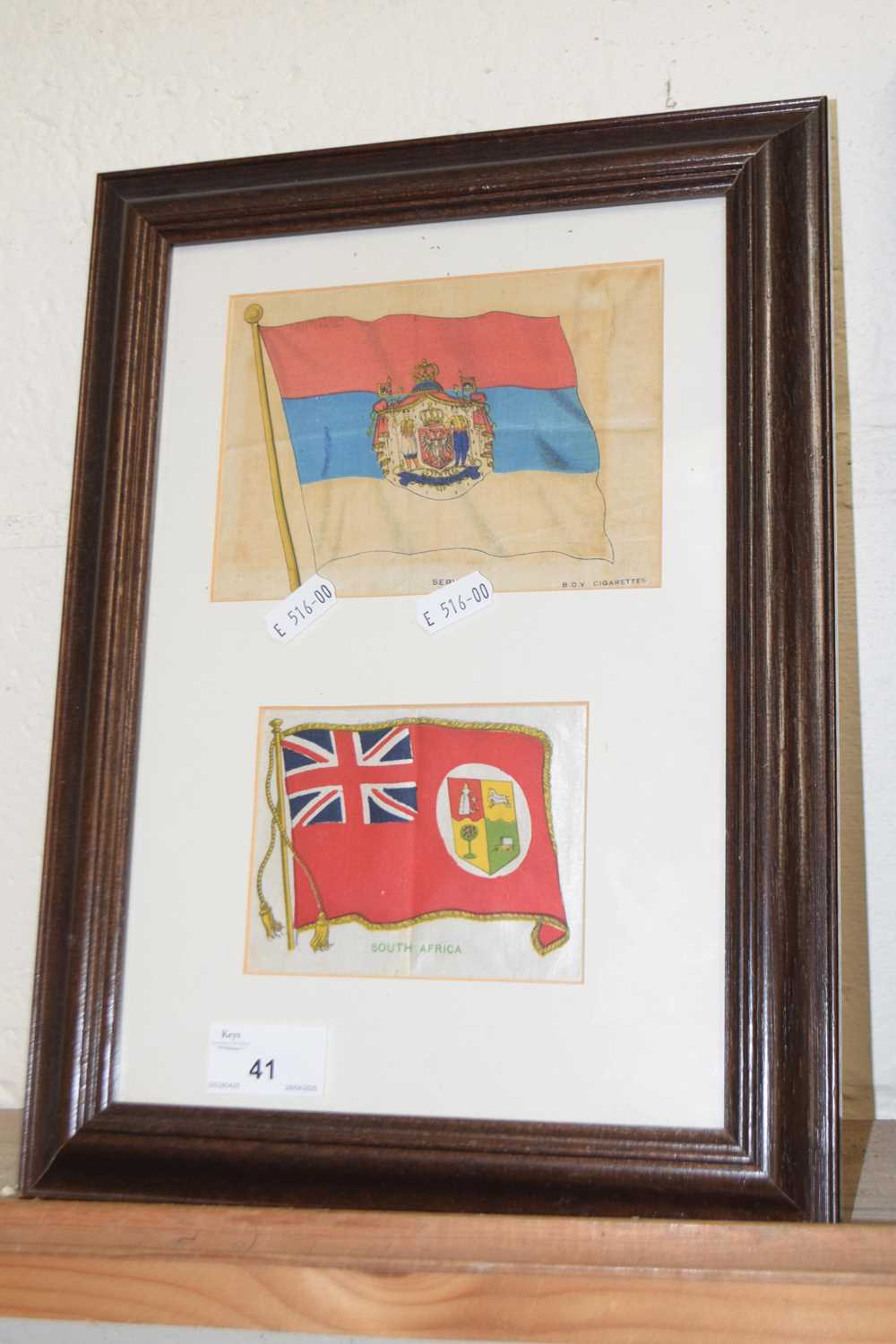 Lot 41 - Framed cigarette silks, South Africa and Servia