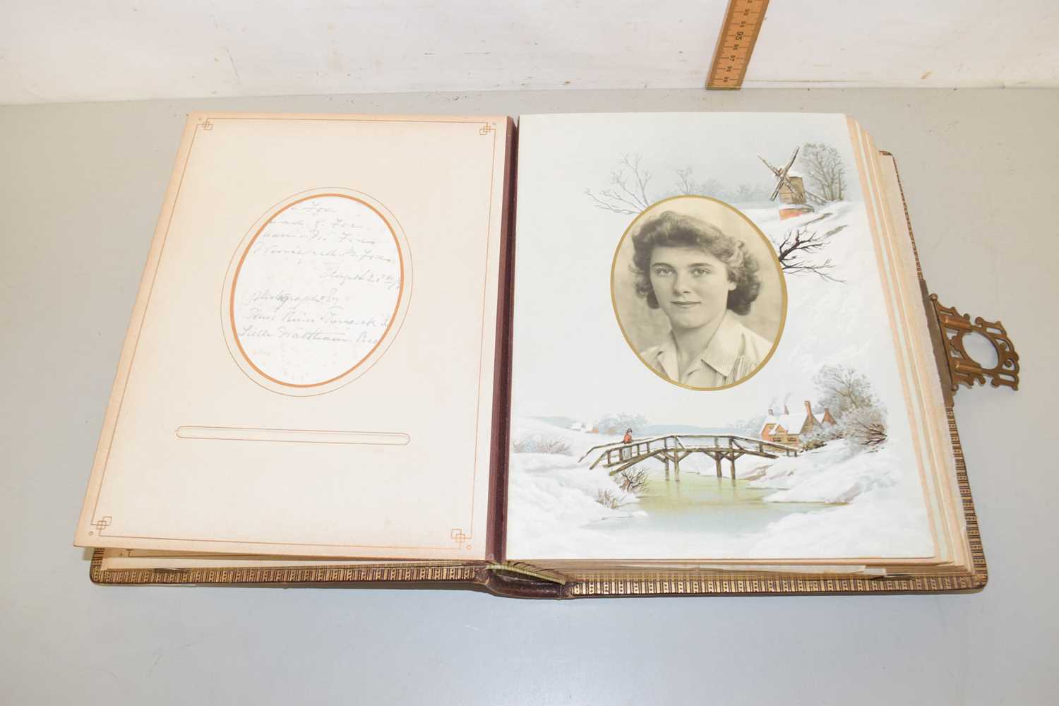 Lot 68 - A Victorian photograph album, part filled...