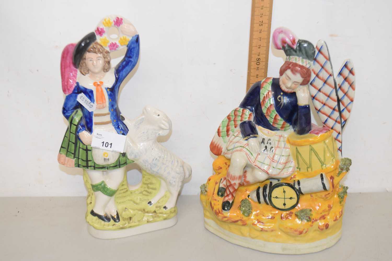 Lot 101 - Two reproduction Staffordshire figures