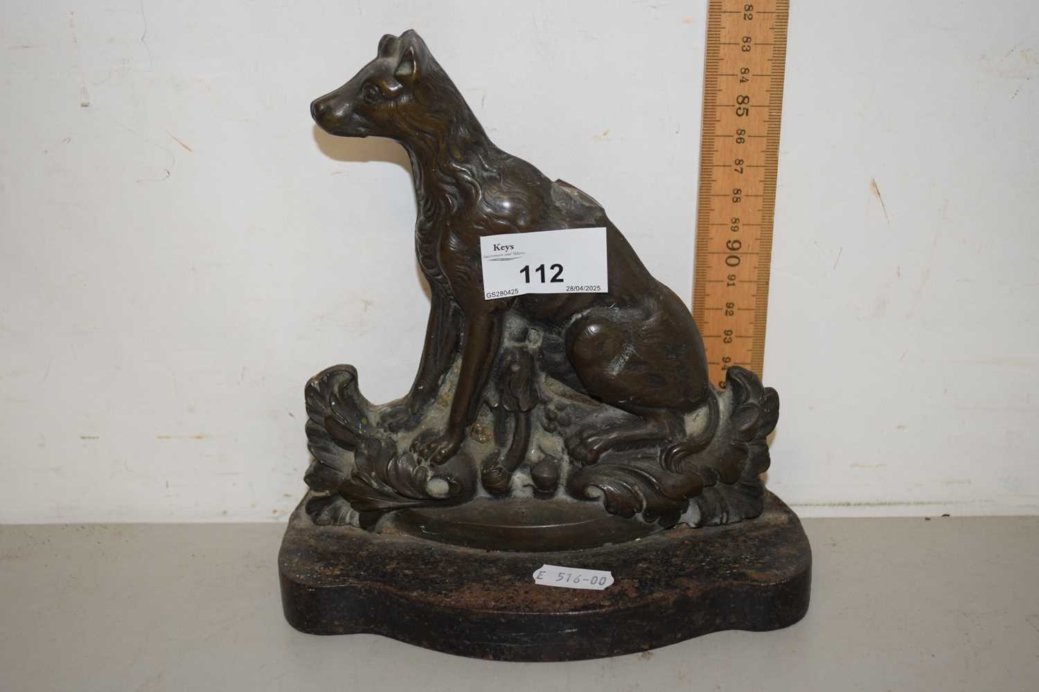 Lot 112 - A Victorian bronze and iron doorstop formed as...