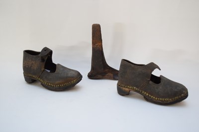 Lot 143 - Small shoemaker's last and a small pair of...