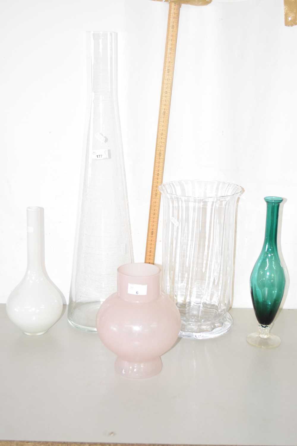 Lot 6 - A collection of five various modern glass...