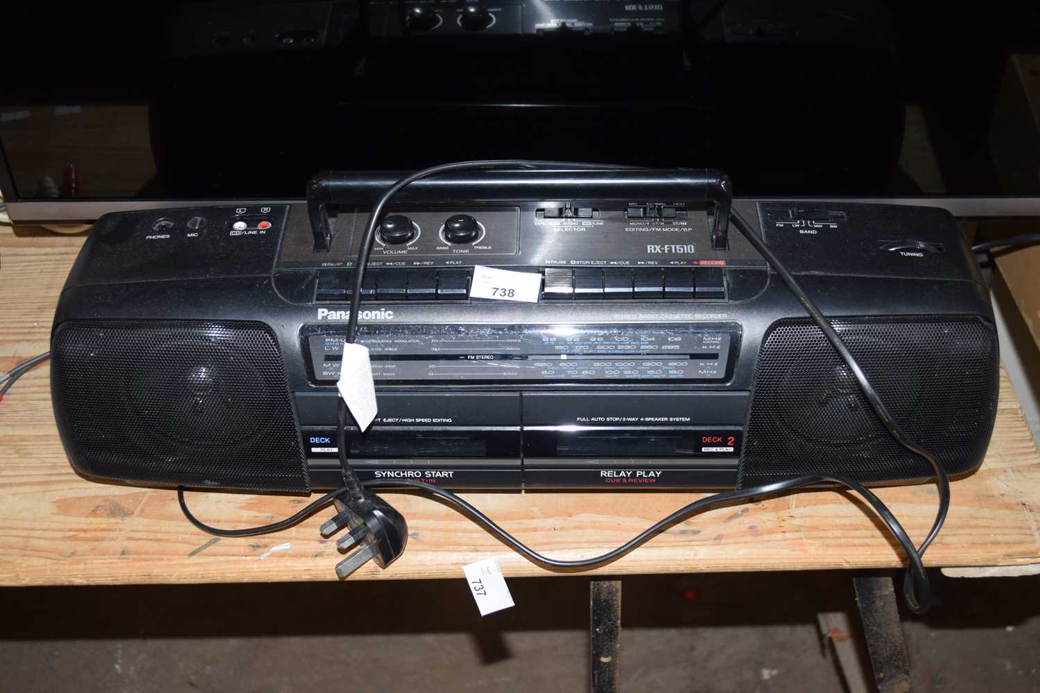Lot 738 - Panasonic RX-FT510 double cassette player