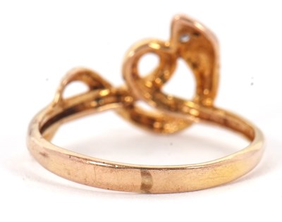 Lot 3 - A 9ct snake ring, with curled snake with a...
