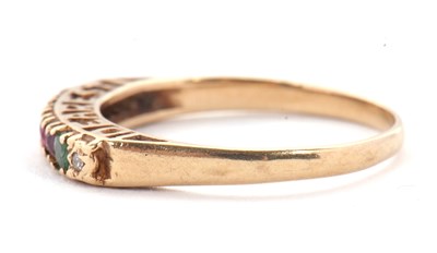 Lot 5 - A 9ct acrostic ring, the stones spelling...