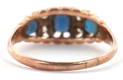 Lot 7 - An Edwardian sapphire and white stone ring,...