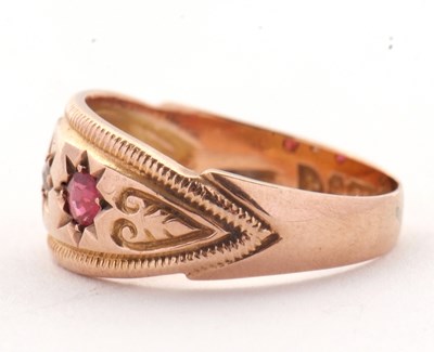 Lot 13 - An Edwardian ruby and diamond ring, with an...