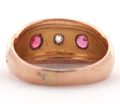 Lot 13 - An Edwardian ruby and diamond ring, with an...