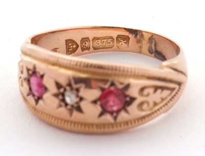 Lot 13 - An Edwardian ruby and diamond ring, with an...