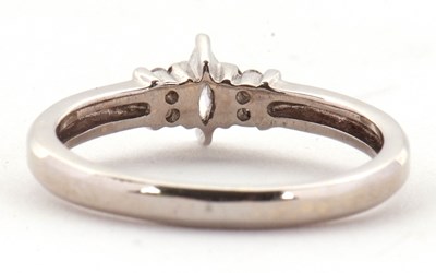 Lot 17 - An 18ct diamond ring, the central marquise...