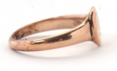 Lot 18 - A gold signet ring, with oval panel and plain...