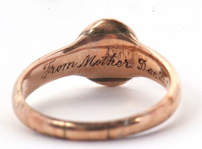 Lot 18 - A gold signet ring, with oval panel and plain...