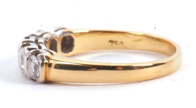 Lot 63 - A five stone diamond ring, the five round...