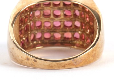 Lot 59 - A 9ct synthetic padparadscha ring, set with...