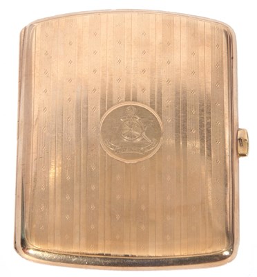 Lot 330 - 9ct gold cigarette case of shaped rectangular...