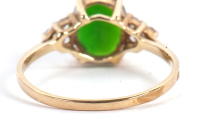 Lot 58 - A 9ct diopside and white stone ring, the...