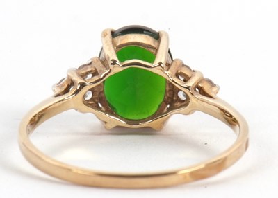 Lot 58 - A 9ct diopside and white stone ring, the...