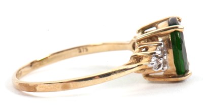 Lot 58 - A 9ct diopside and white stone ring, the...