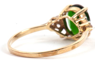Lot 58 - A 9ct diopside and white stone ring, the...