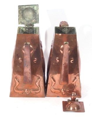 Lot 377 - Newlyn Copper, a pair of coffee or hot water...