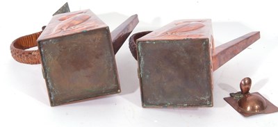 Lot 377 - Newlyn Copper, a pair of coffee or hot water...