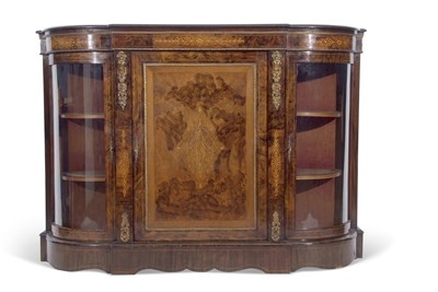 Lot 571 - Victorian burr walnut veneered credenza of...