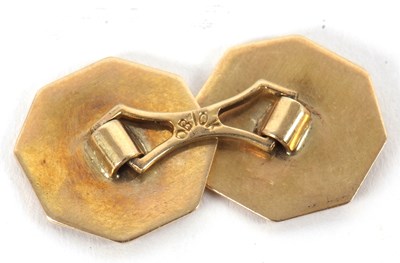 Lot 169 - A cased set of three 18ct collar studs,...