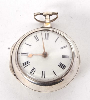 Lot 294 - A silver pair case fusee pocket watch,...