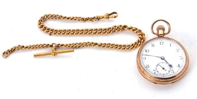 Lot 296 - A 9ct gold cased open face pocket watch,...