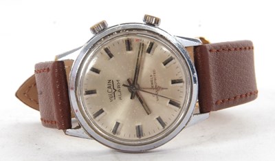Lot 328 - A Vulcain Cricket alarm watch, manually crown...