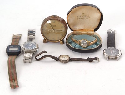Lot 342 - Mixed Lot: A Seiko Kinetic and a white metal...