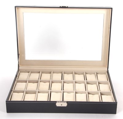 Lot 345 - A 24 cushion watch storage box