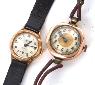 Lot 306A - Two 9ct gold ladies watches, both stamped 375...