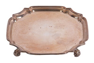 Lot 122 - An Elizabeth II silver card salver of shaped...