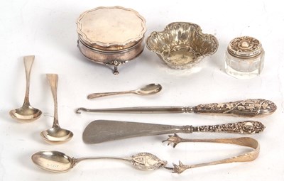 Lot 129 - Mixed Lot:  A pair of Georgian salt spoons, a...