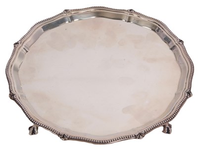 Lot 133 - A George V salver of plain ground with a rised...