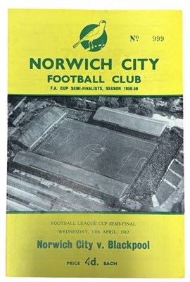 Lot 148 - FOOTBALL PROGRAMME: Norwich City v Blackpool,...