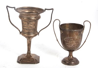 Lot 148 - Mixed Lot: George V silver twin handled trophy...