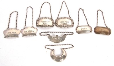 Lot 183 - A group of eight hallmarked silver spirit...